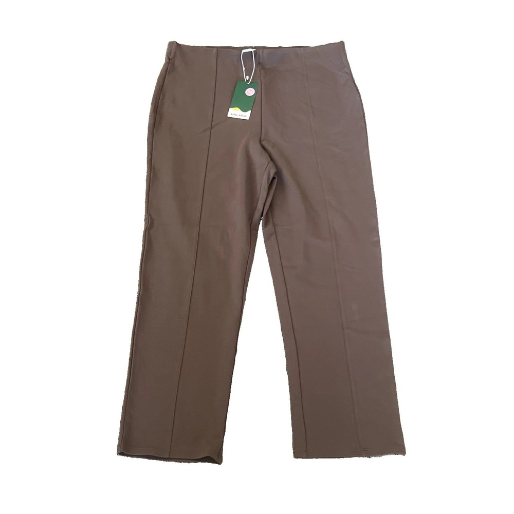 NWT Halara Flex Work Pants Womens XL Brown Straight Leg Stretch Office
